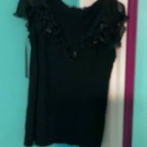 Sleeveless black lightweight sweater